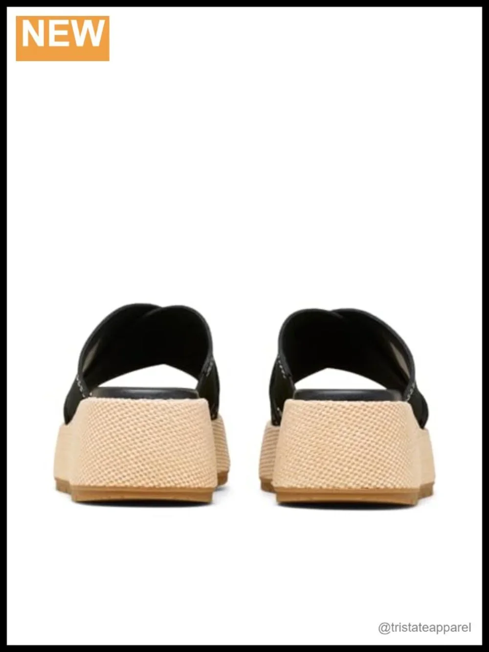 Suede Platform Slide Sandals Cushioned EVA Footbed Raffia Wrapped Casual